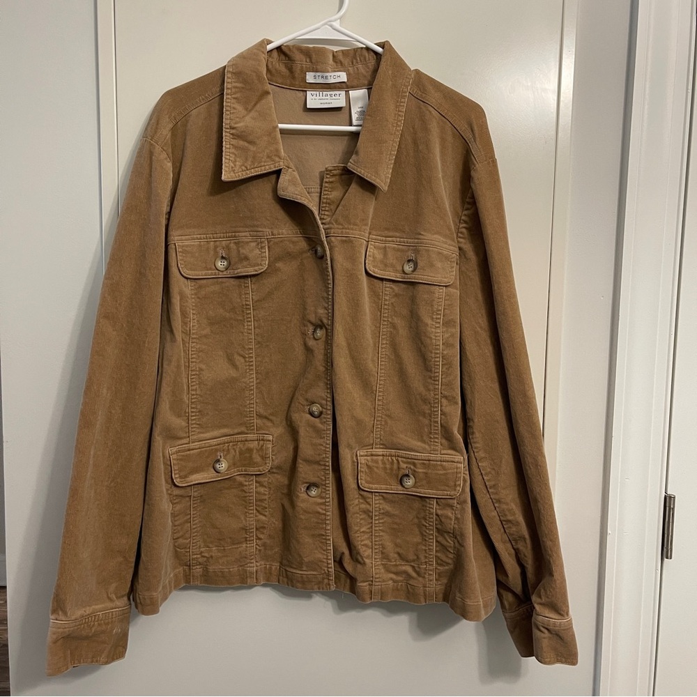 Liz Claiborne Corduroy Tan Bohowestern Jacket